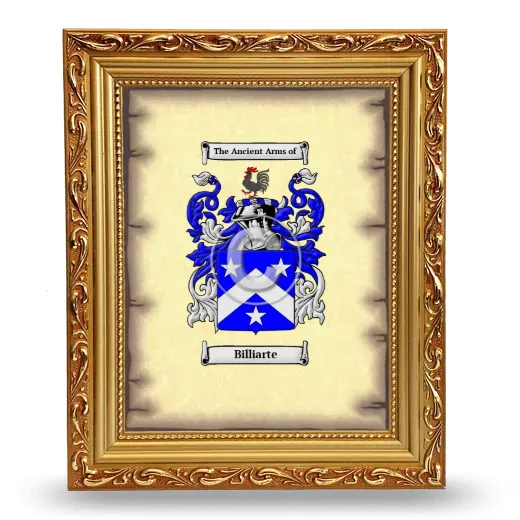 Billiarte Coat of Arms Framed - Gold