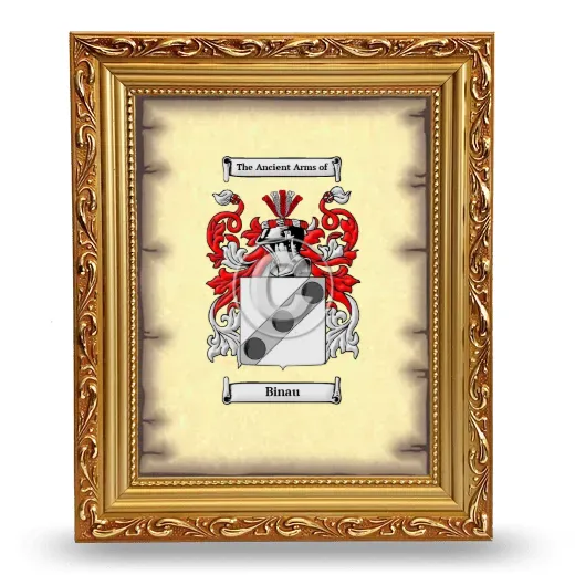 Binau Coat of Arms Framed - Gold