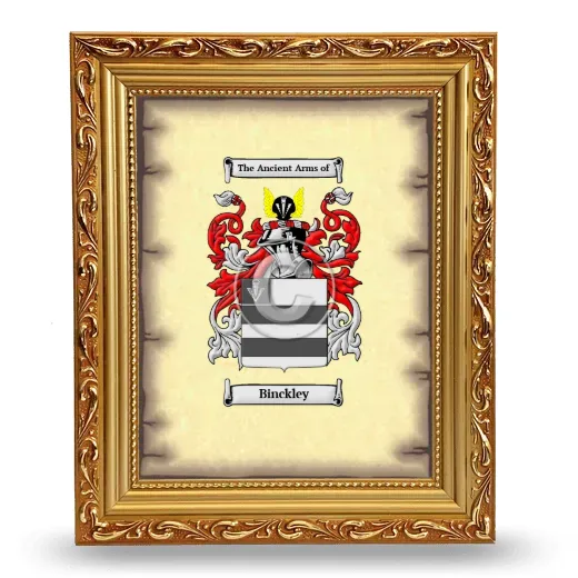 Binckley Coat of Arms Framed - Gold