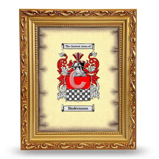 Bindermann Coat of Arms Framed - Gold