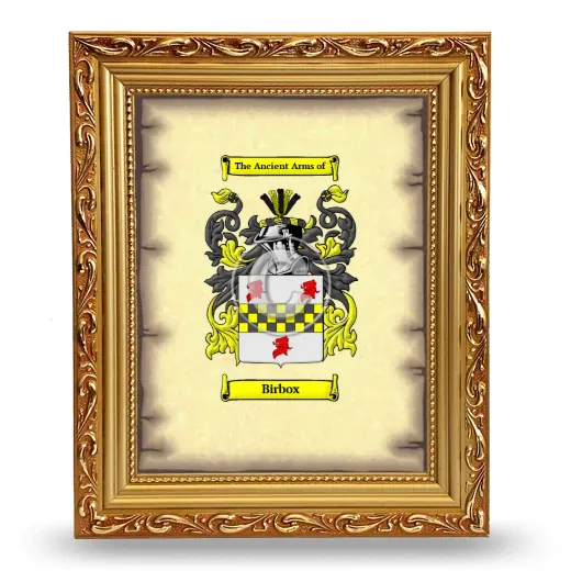 Birbox Coat of Arms Framed - Gold