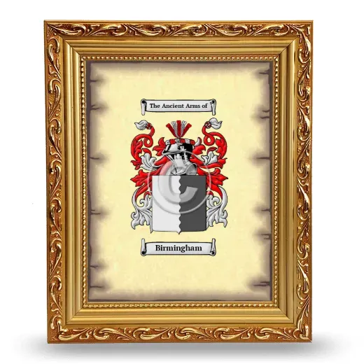 Birmingham Coat of Arms Framed - Gold