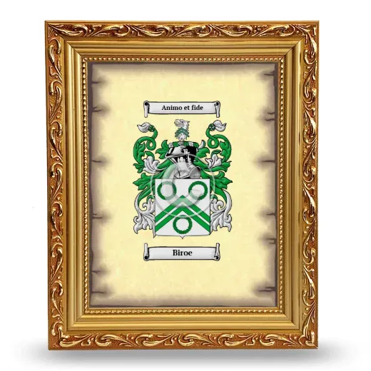 Biroe Coat of Arms Framed - Gold
