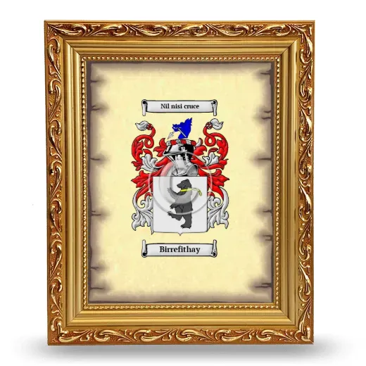 Birrefithay Coat of Arms Framed - Gold