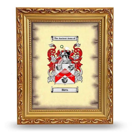 Birts Coat of Arms Framed - Gold