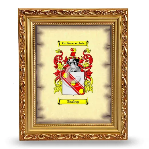 Bischop Coat of Arms Framed - Gold