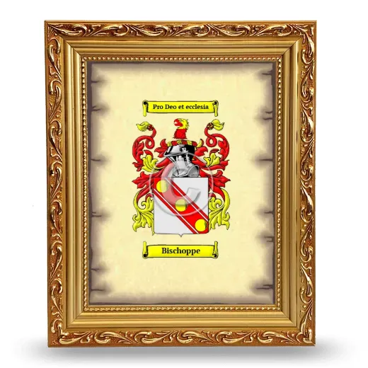 Bischoppe Coat of Arms Framed - Gold