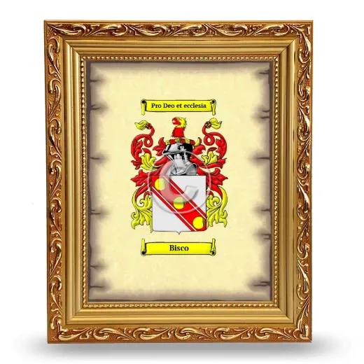 Bisco Coat of Arms Framed - Gold