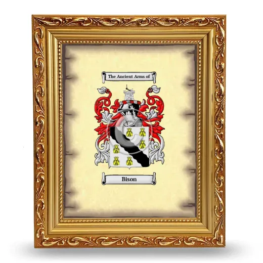 Bison Coat of Arms Framed - Gold