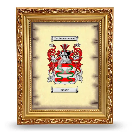 Bissari Coat of Arms Framed - Gold