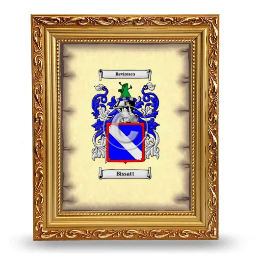 Bissatt Coat of Arms Framed - Gold
