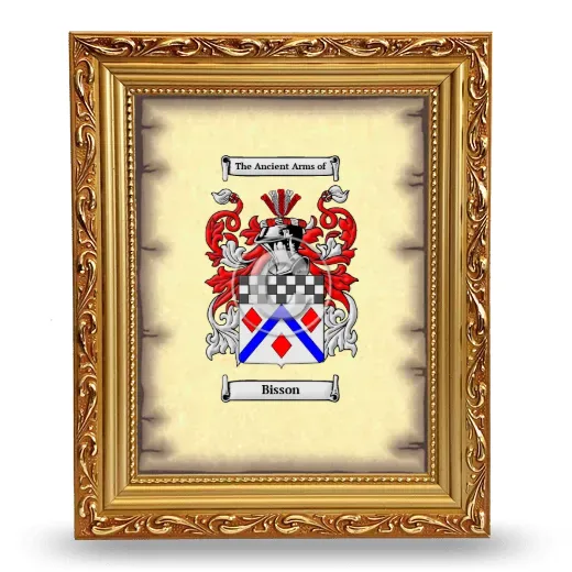 Bisson Coat of Arms Framed - Gold