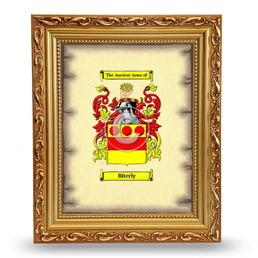 Biterly Coat of Arms Framed - Gold