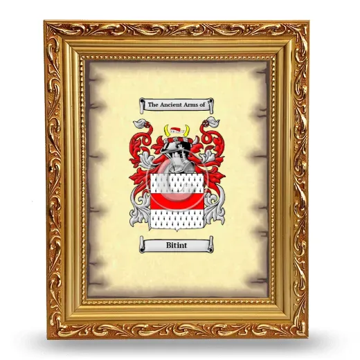 Bitint Coat of Arms Framed - Gold