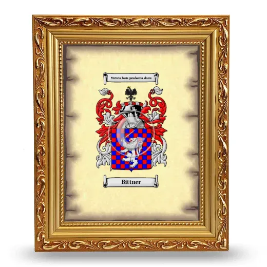 Bittner Coat of Arms Framed - Gold