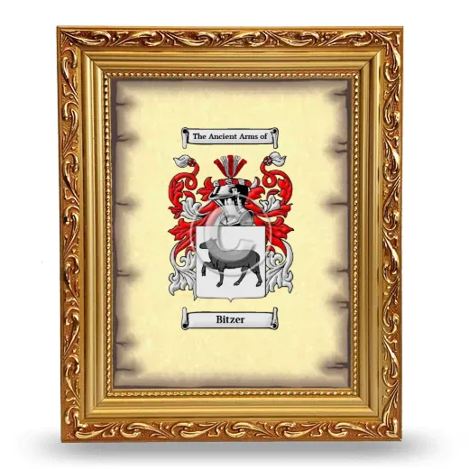 Bitzer Coat of Arms Framed - Gold