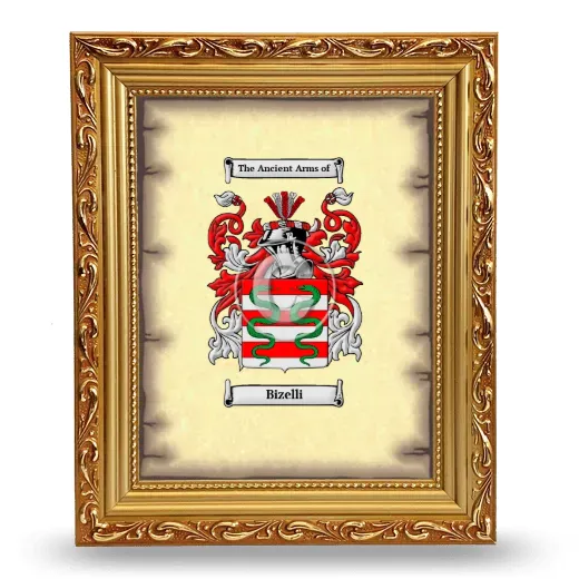 Bizelli Coat of Arms Framed - Gold