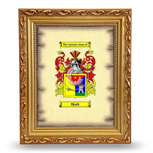Bjork Coat of Arms Framed - Gold
