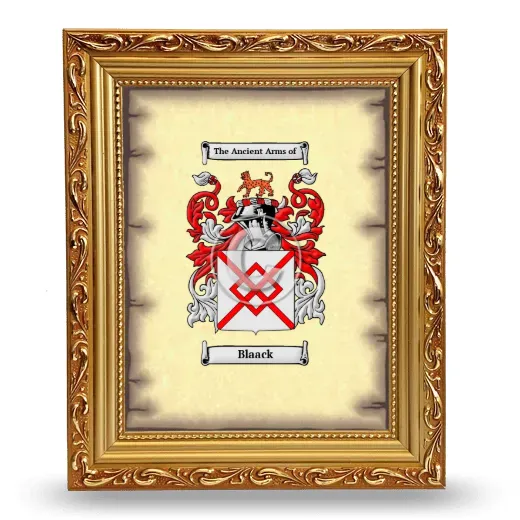 Blaack Coat of Arms Framed - Gold