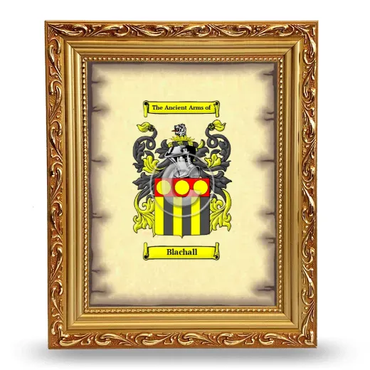Blachall Coat of Arms Framed - Gold