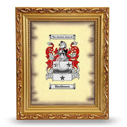 Blackbourn Coat of Arms Framed - Gold
