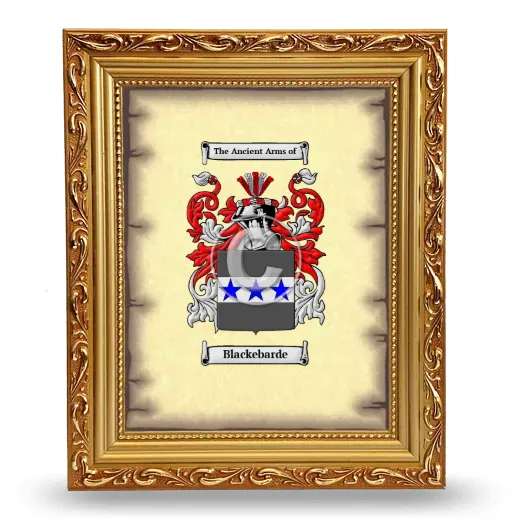 Blackebarde Coat of Arms Framed - Gold