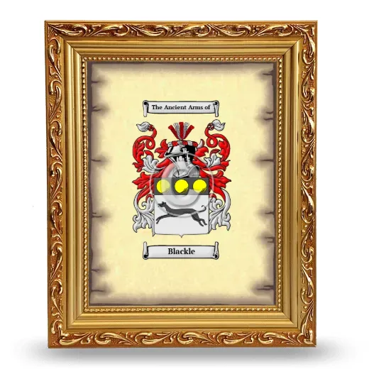 Blackle Coat of Arms Framed - Gold
