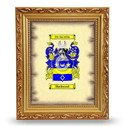 Blackwood Coat of Arms Framed - Gold