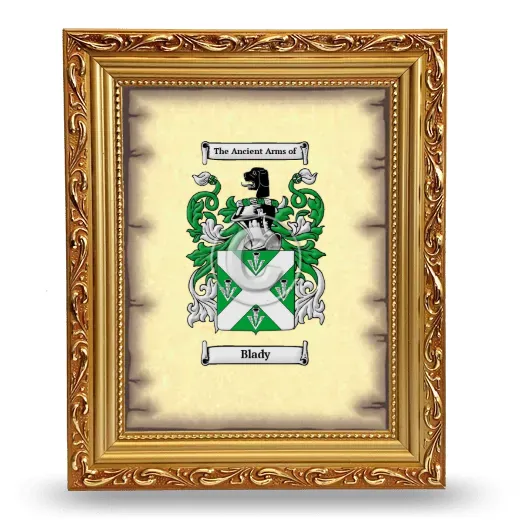 Blady Coat of Arms Framed - Gold