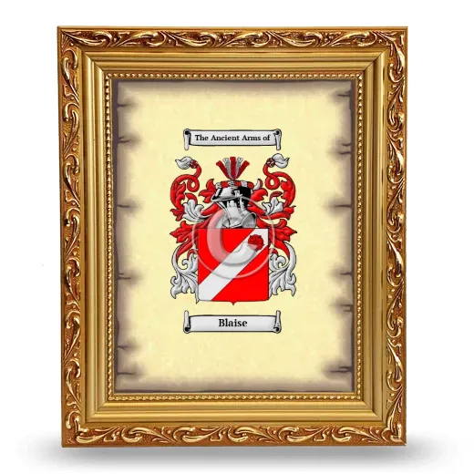 Blaise Coat of Arms Framed - Gold