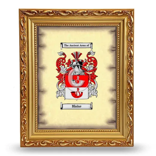 Blaise Coat of Arms Framed - Gold