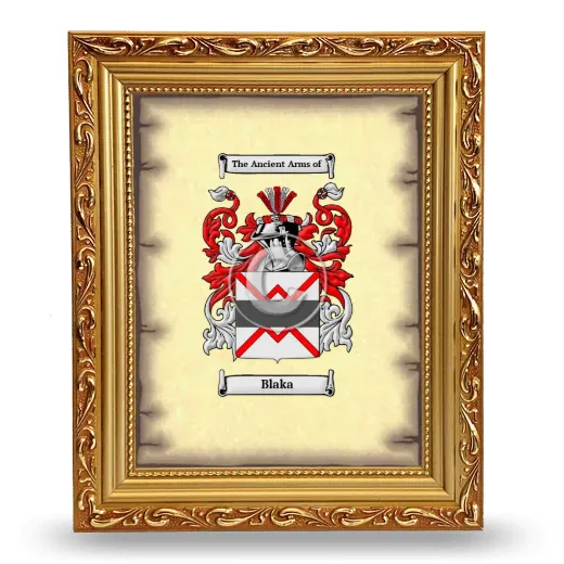 Blaka Coat of Arms Framed - Gold