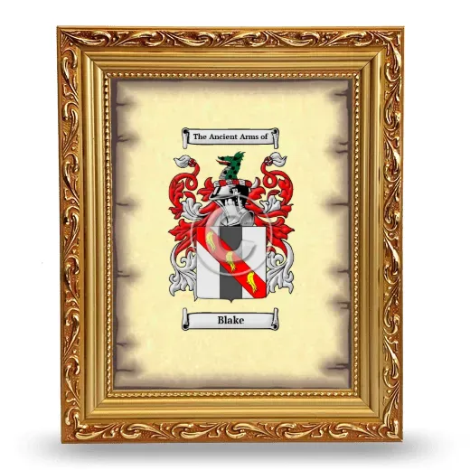 Blake Coat of Arms Framed - Gold