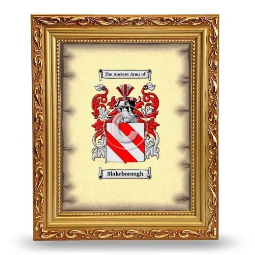 Blakeborough Coat of Arms Framed - Gold