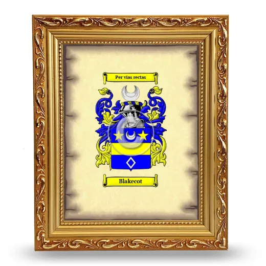 Blakecot Coat of Arms Framed - Gold