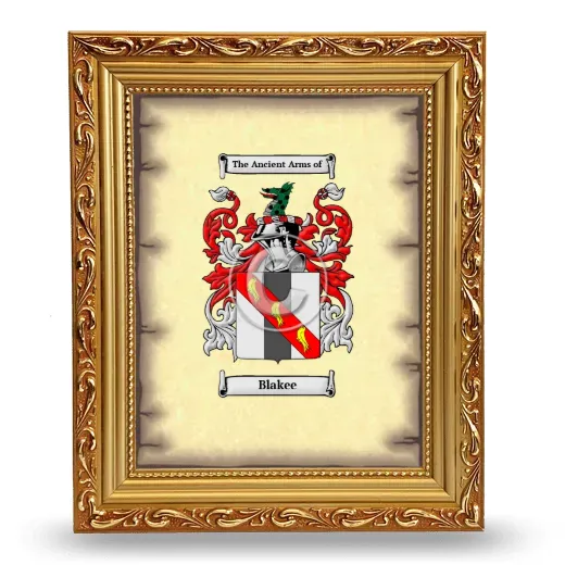 Blakee Coat of Arms Framed - Gold
