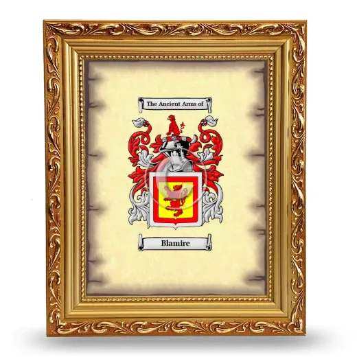 Blamire Coat of Arms Framed - Gold