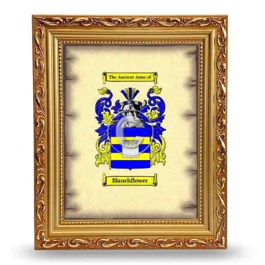 Blanchflower Coat of Arms Framed - Gold