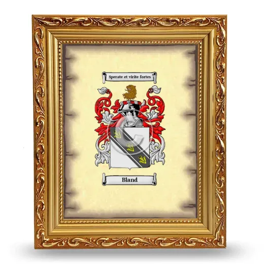 Bland Coat of Arms Framed - Gold
