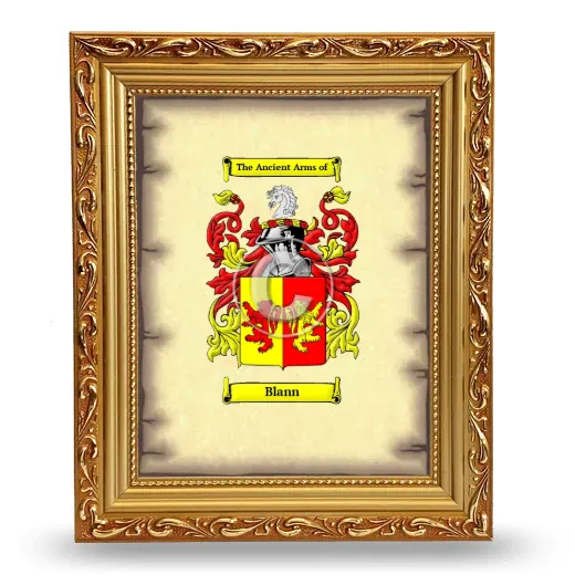 Blann Coat of Arms Framed - Gold
