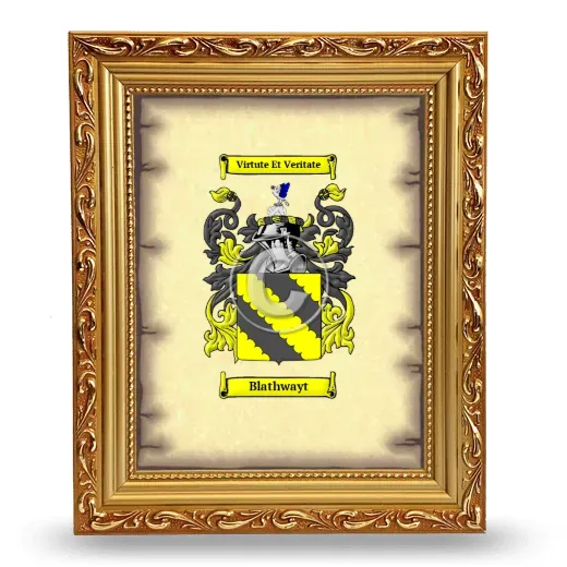 Blathwayt Coat of Arms Framed - Gold