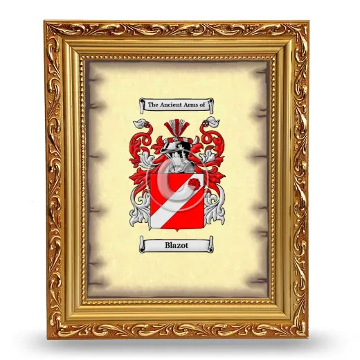 Blazot Coat of Arms Framed - Gold