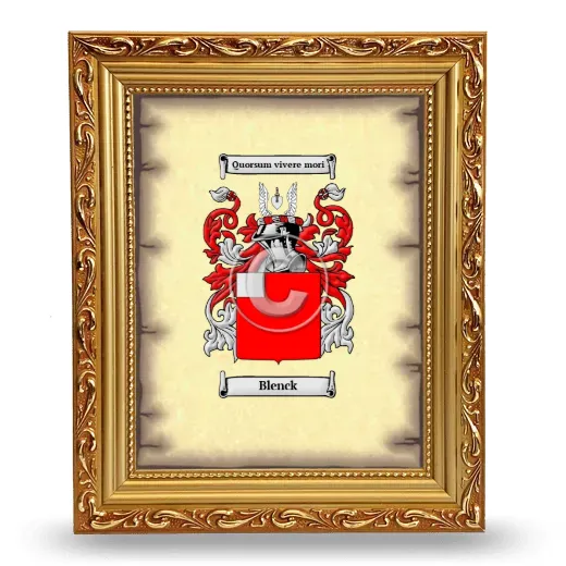 Blenck Coat of Arms Framed - Gold
