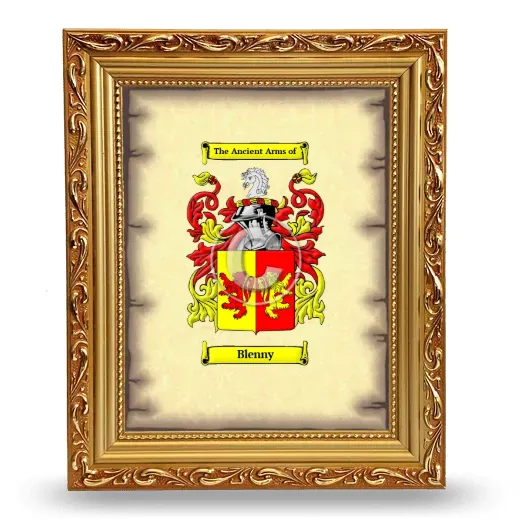 Blenny Coat of Arms Framed - Gold