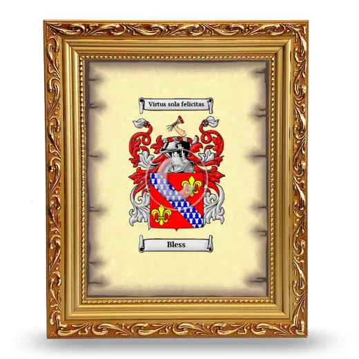 Bless Coat of Arms Framed - Gold