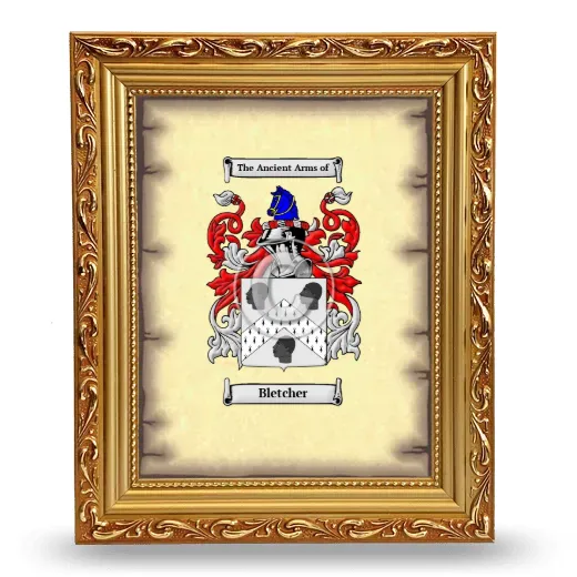 Bletcher Coat of Arms Framed - Gold