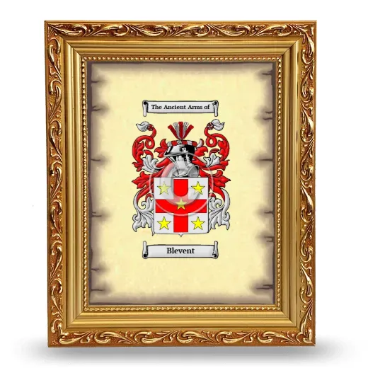 Blevent Coat of Arms Framed - Gold