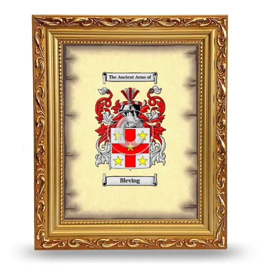 Bleving Coat of Arms Framed - Gold