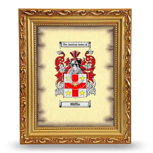 Bliffin Coat of Arms Framed - Gold