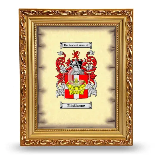 Blinkhorne Coat of Arms Framed - Gold
